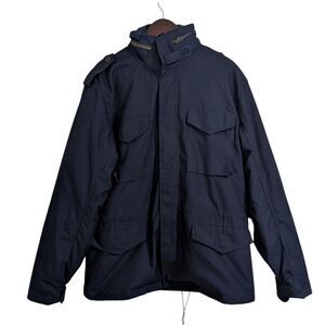 Brandit M65 Standard Field Jacket Navy Blue Mens Size L Stowaway Hood NWT